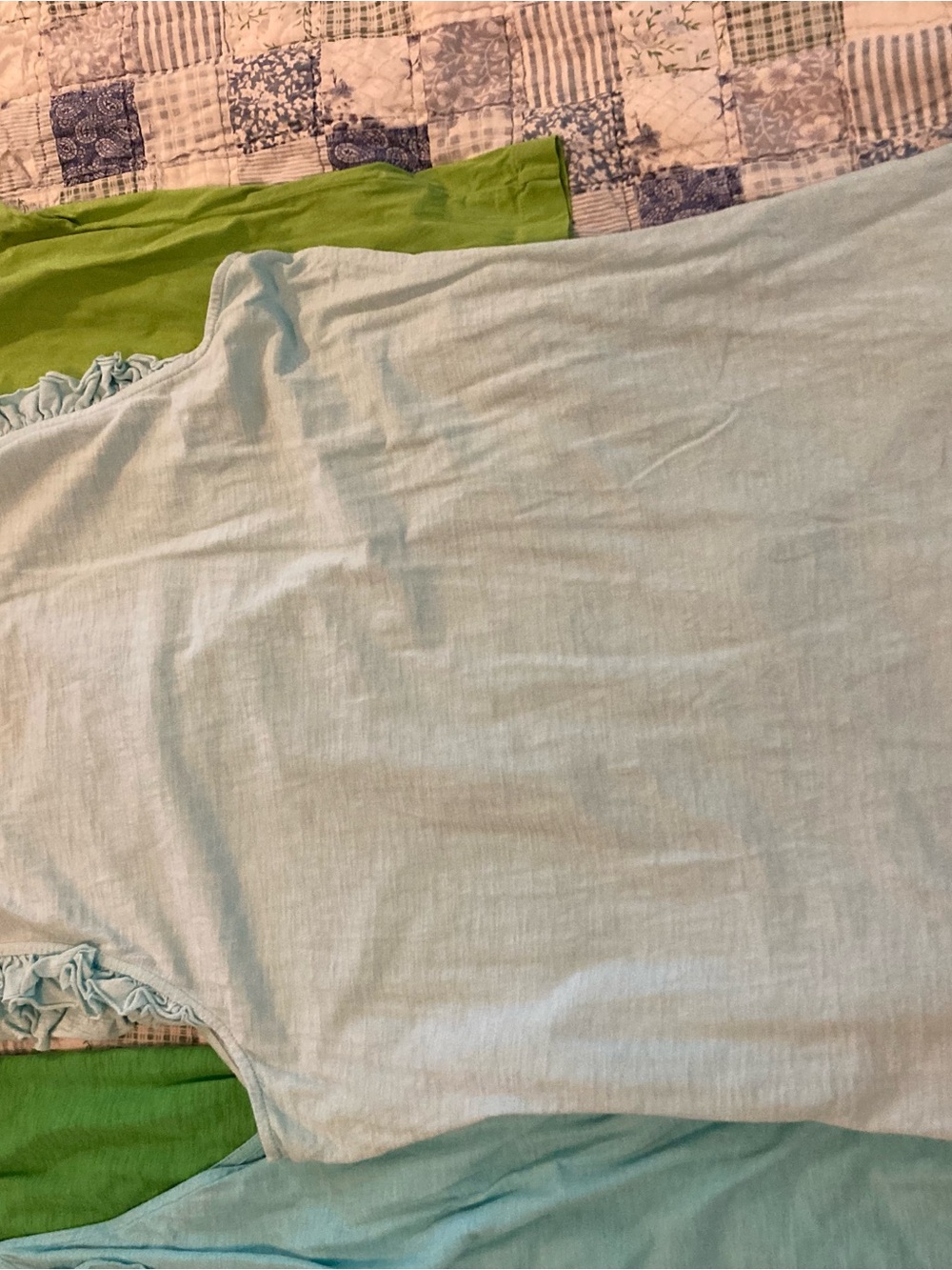 Lilly Pulitzer Green, Aqua & White Ruffle-Trim Tops - Set of 5 - Picture 7 of 16